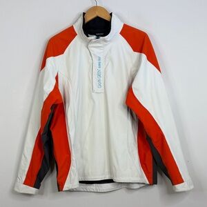 Galvin Green Jacket Mens XL White Orange Gray GTX Half Zip Golf Waterproof